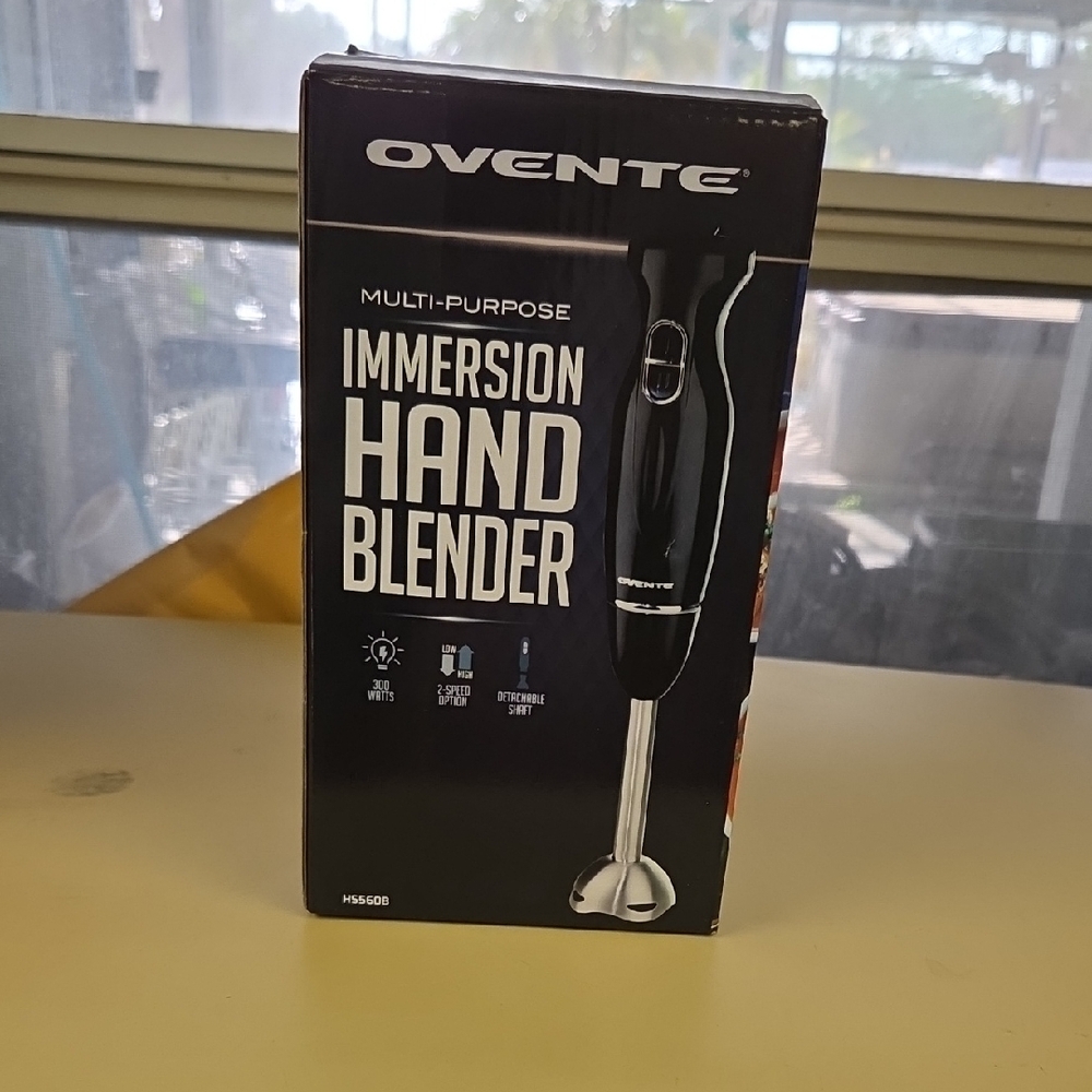 Ovente Black Immersion Hand Blender - Multi-Purpose Stick Mixer